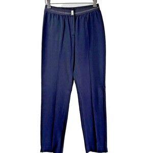 VDP Club Black Cotton Blend Elastic Waistband Pants Sz 6/42 ITALY